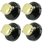 Stoves Genuine Gas Oven / Cooker / Hob Flame Control Knob (Black & Gold, Pack of 4)