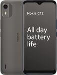 Nokia C12 6.3” HD+ Dual SIM Smartphone, Android 12 (Go edition), Charcoal 