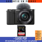 Sony ZV-E10 + 16-50mm Noir + 1 SanDisk 1 TB Extreme PRO UHS-I SDXC 170 MB/s + Guide PDF 20 techniques pour réussir vos photos