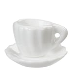 Creativ Miniatyr Kaffekopp och Fat - Porslin 1,8 cm