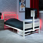 X-Rocker Basecamp TV Gaming Bed with Rotating Mount, Storage Single, White