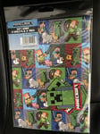 Lego Wrapping Paper Minecraft Minifigures Animals 2 Sheets With 2 Creeper Tags