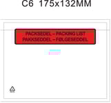 "Packsedelskuvert, C6, Tryck: ´PACKSEDEL´, 175x132 mm, 1000 st"