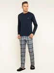 Emporio Armani Pyjama Set Navy Mens Cotton Logo Long Sleeve | S -Small BNWT