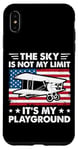 Coque pour iPhone XS Max Drapeau américain vintage The Sky Is Not My Limit It's My Playground
