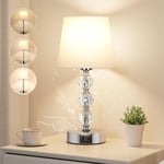 Aooshine Bedside Table Lamp, Crystal Touch Lamps Bedside with USB C+A Charging 3