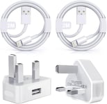 Apple MFi CertifiediPhone Charger Plug and 2M Cable2 Pack USB Plug with Lightnin