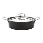 Circulon Style Induction Saute Pan with Lid 27cm - Non Stick Saute Pan with Stainless Steel Lid & Handles, Dishwasher Safe Cookware with Triple Layer Non Stick Coating, Black