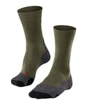 FALKE Men's TK2 Explore M SO Wool Thick Anti-Blister 1 Pair Hiking Socks, Green (Olive 7830), 11-12.5