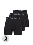 Calvin Klein 3 Pack Boxer Briefs Modern Structure - Black, Black, Size L, Men