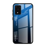 HAOYE Case Suitable for Samsung Galaxy S10 Lite/A91 Case, Gradient Color Scratch Proof Tempered Glass Back Cover + Slim Thin Fit with Silicone TPU Border Case(7)