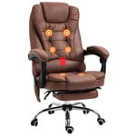 Vintage High Back Heated Massage Office Chair with 6 Vibration Points