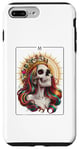 Coque pour iPhone 7 Plus/8 Plus Carte de tarot squelette rétro roi soleil dans le dos, style été