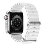 Dux Ducis OceanWave - Apple Watch 9/8/7/6/5/4/3/2/1/SE/Ultra/Ultra 2 - 49/45/44/42mm - Soft Silikone urrem - Hvid