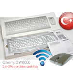 Cherry DW8000 Slim Design Wireless Keyboard+Mouse JD-0300 Aluminum Turk Turkish
