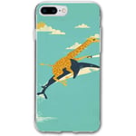 ZARLAY Compatible for iPhone 7/8 Plus/8 Plus Case Giraffe Riding on a Shark Shockproof Anti-Finger Print Scratch Resistant Phone Case