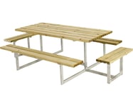 Picknickbord PLUS Basic 2 påbyggnader trä/stål 260cm tryckimpregnerat