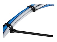 Startech.Com 20Cm(8") Reusable Cable Ties, 7Mm(1/4") Wide, 50Mm(1-7/8") Bundle Dia. 22Kg(50Lb) Tensile Strength, Releasable Nylon Ties, Indoor/Outdoor, 94V-2/Ul Listed, 100 Pack, Black - Nylon 66 Plastic - Taa (Cbmztrb8bk) - Kabelsamlare - 20 Cm - S