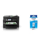 Epson EcoTank ET-16600 A3+ Print/Scan/Copy/Fax Wi-Fi Ink Tank Printer, With Up To 2 Years Worth Of Ink Included & EcoTank 113 Cyan Genuine Ink Bottle, 70 ml