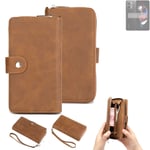 Wallet + Protective case for Xiaomi Redmi Note 12T Pro cover brown