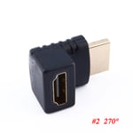 2pcs 90/270 Degree Hdmi To Adapter Male Female 2