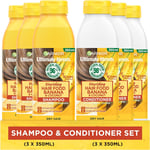 Garnier Shampoo & Conditioner Set by Ultimate Blends,Nourishing Banana Hair Food