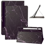 Uliking Case for Samsung Galaxy Tab S7 11 inch 2020, [Marble Map Series] Slim Lightweight PU Leather Shell Stand Protective Cover for Galaxy Tab S7 11" 2020 (T870/T875), Black