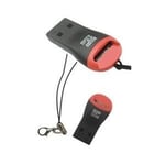 USB 2.0 -kortinlukija microSDHC:lle (punainen/musta)