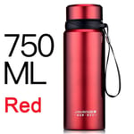750ml Vacuum Flask Thermos Cup Thermal Insulated Red