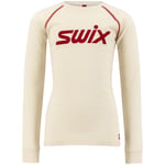 Swix RaceX Merino LS, Jr Snow white/Red 104
