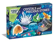 Clementoni 61388 Play Lab-Giant Crystals and Precious Stones-Educational and Scientific Toys, Experiment Kit, Science Gift for Kids Age 8, English Version, Made in Italy