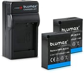 2X Blumax Batterie 1025mAh + Chargeur Compatible avec Panasonic DMW-BLG10 e pour Lumix DC GX9 TZ202 TZ91 DMC TZ101 TZ81 GF6 GX7 GX80 LX100 G110