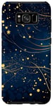 Coque pour Galaxy S8+ Jolie étoile scintillante bleu nuit dorée