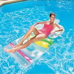 Adult Inflatable Swimming Pool Lounger Lilo Float With Backrest Air Bed Chair