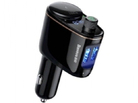 Bluetooth FM Transmitter and Car Charger Baseus S-06 (Overseas Edition), 2 x USB-A, Black CCHC000001