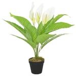 vidaXL kunstig plante anthurium med urtepotte hvid 55 cm