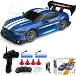 1:24 Skala Fjärrstyrd Driftbil 4WD 2.4GHz 30KM/H Hög Hastighet Racing Sport Leksaksbil med LED-lampor, Racingbil och Driftdäck 8602 - Blå-Perfet