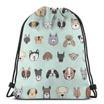 Elsaone Dog Face Cartoon Drawstring Backpack Sport Bags String Bag Sack Cinch Tote Gym Backpack Bulk for School Gym 36 x 43cm/14.2 x 16.9 Inch