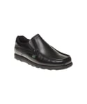 Kickers Mens Fragma Slip On Shoes - Black Leather - Size UK 10.5