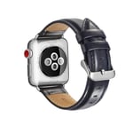 Apple Watch Series 7/6/SE/5/4/3/2/1 - 45/44/42mm - Ægte læder rem - Blå