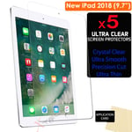 5x CLEAR Screen Protector Guard Covers for Apple iPad 9.7" 2018 6th Generation