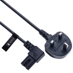 3 Pin Mains Power Lead 3 Prong Plug Cord Right Angle Kettle Cable Compatible with LG 42LF66 42LF2500 42LF2500-ZA.BEKJLJG 37LG3000 37LG3000-ZA 42LG7000 19LE3300 42CS460 42PX5D 50PT353K (C13 to UK) 3m