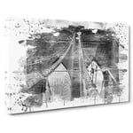 Brooklyn Bridge New York City (4) V3 Canvas Print for Living Room Bedroom Home Office Décor, Wall Art Picture Ready to Hang, 30 x 20 Inch (76 x 50 cm)