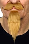 Handlebar and Chin Puff Mustasch Mörkblond