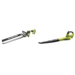 Ryobi Taille-Haies 18V OnePlus - Linea - 50 cm - 1 Batterie 2.0 Ah - 1 Chargeur - RY18HT50A-120 & Souffleur 18 Volts One+ 245 km/h (sans Batterie) - OBL1820S