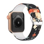 Floral Bands Compatible with Apple Watch Straps 38mm 42mm 40mm 44mm Soft Silicone Pattern Printed Replacement Straps Wristband Bracelet for Iwatch 6/SE/5/4/3/2/1 UK81026 (38mm/40mm,#17)