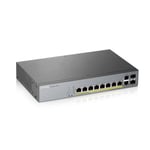 ZyXEL GS1350-12HP, 10-port Gigabit, 8xPoE (802.3af/at), 2xSFP, 130W, Nebula/Standalone, rackmonterbar