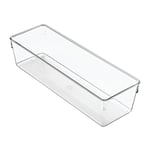 iDesign Linus boite tiroir pour armoire ou coiffeuse, boite de rangement plastique de 30,5 cm x 10,2 cm x 7,6 cm, transparent