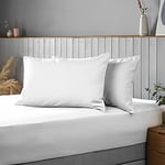Silentnight Supersoft White Pillowcase Pair Easy Care Soft Snuggly Plain Pillow Cases Ideal with Duvet Cover Quilt Bedding Set Machine Washable Pillows Cushions Covers - Standard Size (74cm x 48 cm)