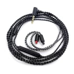 Cable pour ¿¿couteurs Remplacement de cable audio pour casque audio professionnel haute r¿¿sistance 3,5 mm avec micro pour Shure Se215/pour Sennheiser Ie80s/pour Audio-technica A2d C